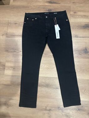 Slim Fit Black Men's Jeans - Purple Brand